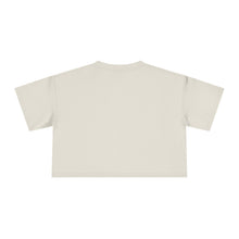 Load image into Gallery viewer, Women’s Chakra Bear Crop Tee — Minimal Black Heart Chest Graphic, Casual Summer Top